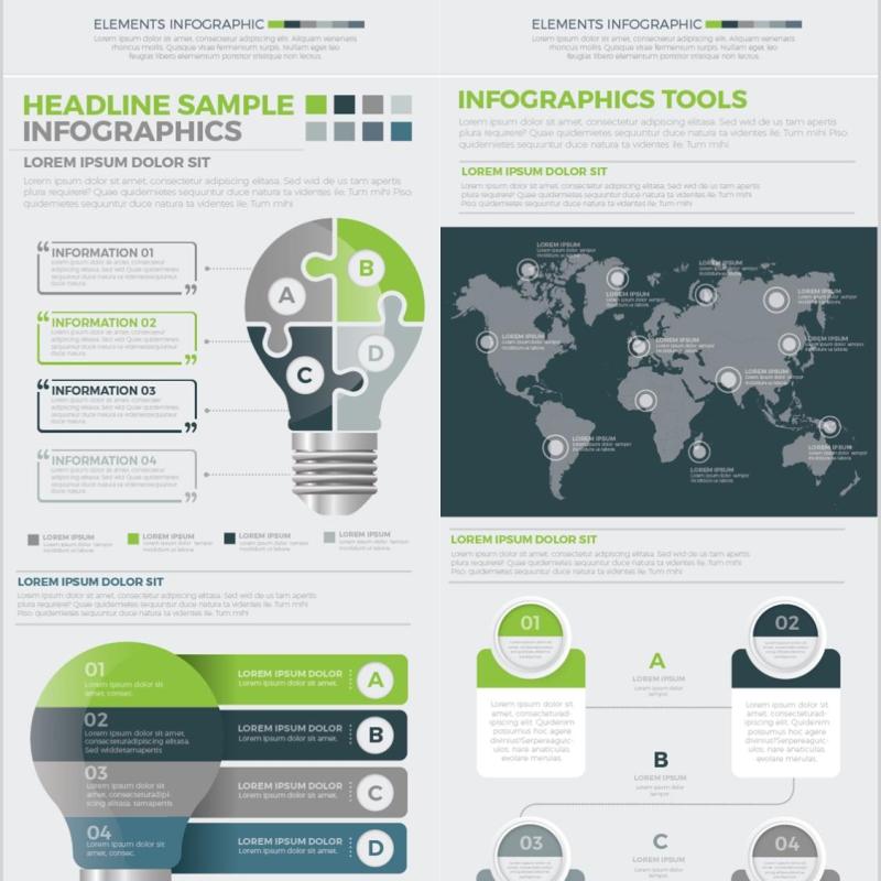 大型信息图形元素Mega Infographics Elements