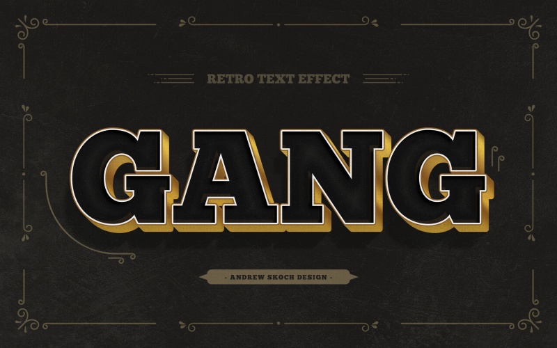 复古文本效果字体艺术特效设计样式PSD素材