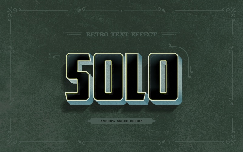 复古文本效果字体艺术特效设计样式PSD素材