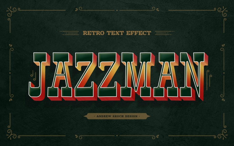 复古文本效果字体艺术特效设计样式PSD素材