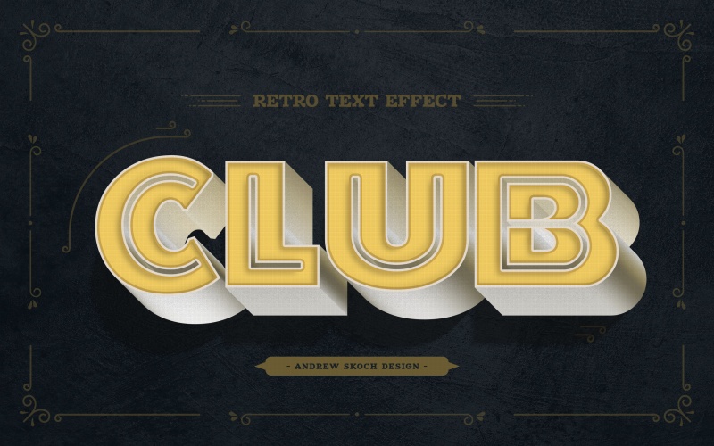 复古文本效果字体艺术特效设计样式PSD素材