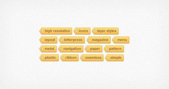 精致小标签图标—psd分层素材