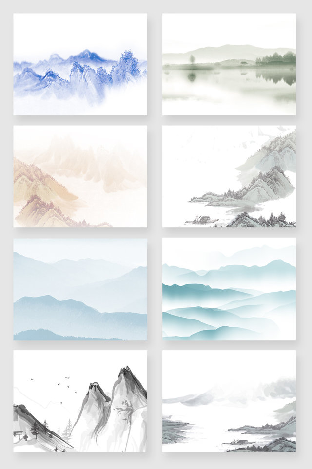 中国水墨山水画风景素材 中国水墨山水画风景素材