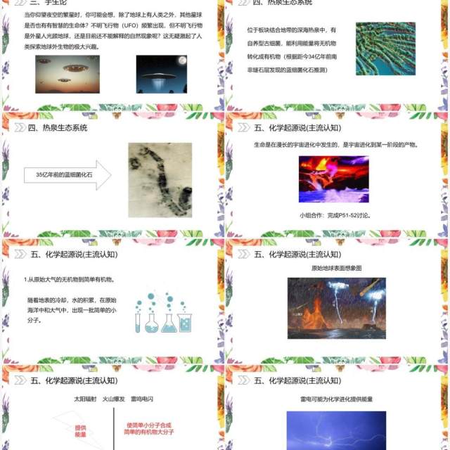 部编版八年级生物下册地球上生命的起源课件PPT模板 部编版八年级生物下册地球上生命的起源课件PPT模板