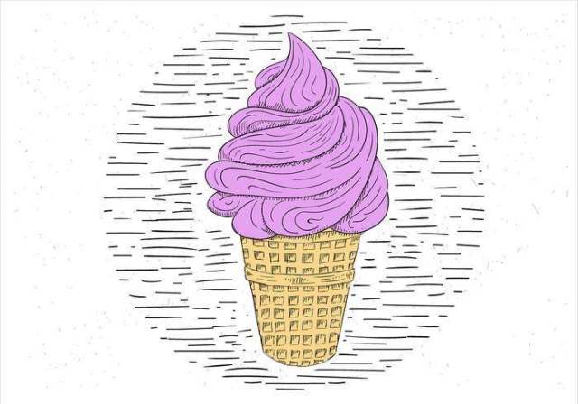  手绘矢量冰淇淋插画