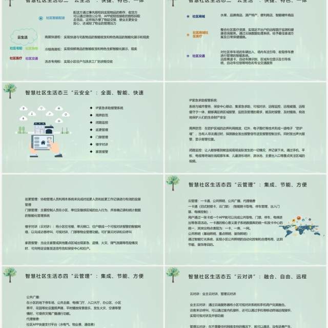 绿色科技风智慧社区整体解决方案PPT模板 绿色科技风智慧社区整体解决方案PPT模板