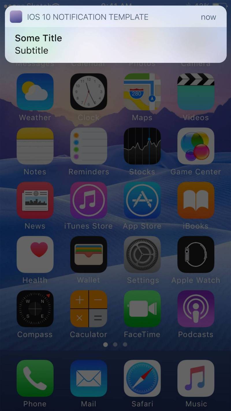 iOS 10 通知模版