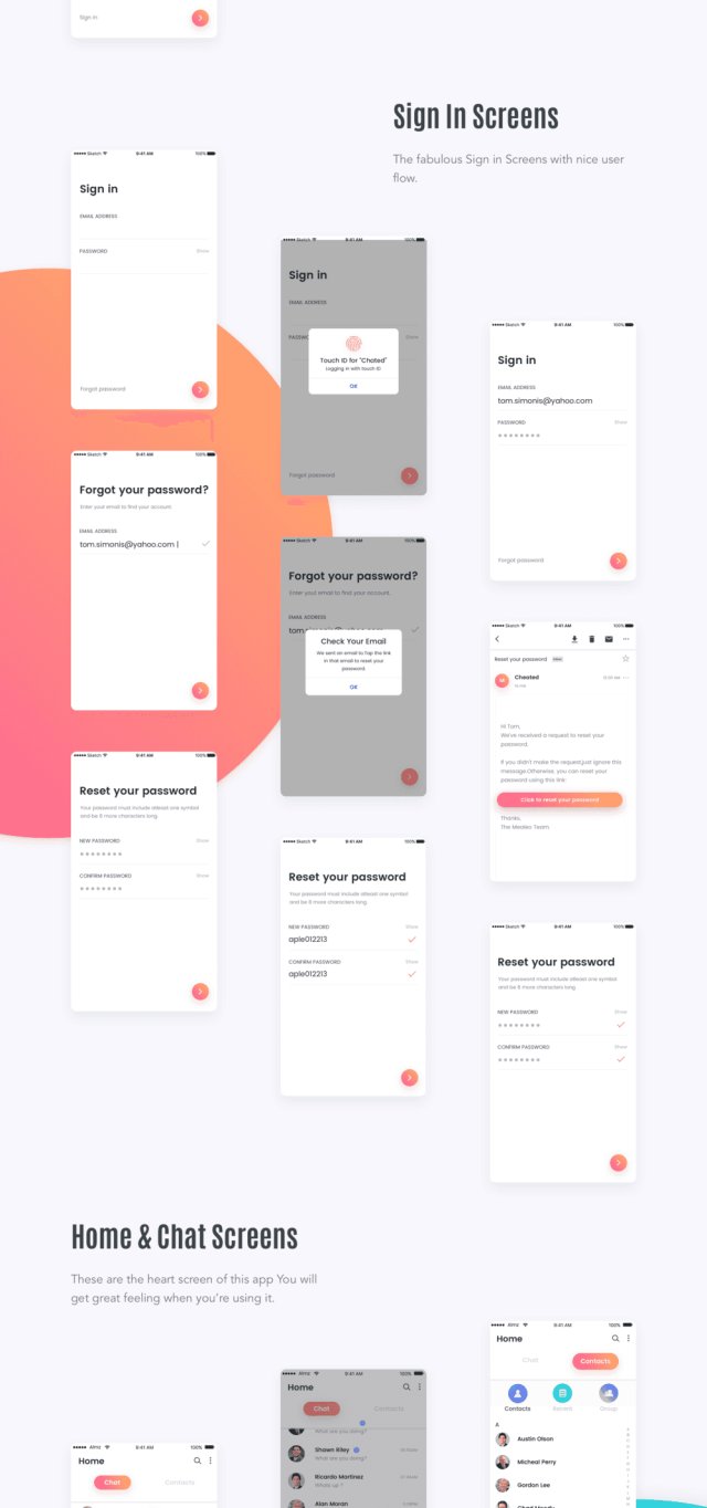 Sketch。,Chat More UI KIT的独特聊天UI工具包 Sketch。,Chat More UI KIT的独特聊天UI工具包
