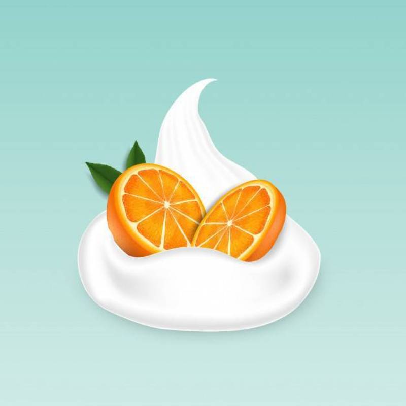 橙色水果用酸奶