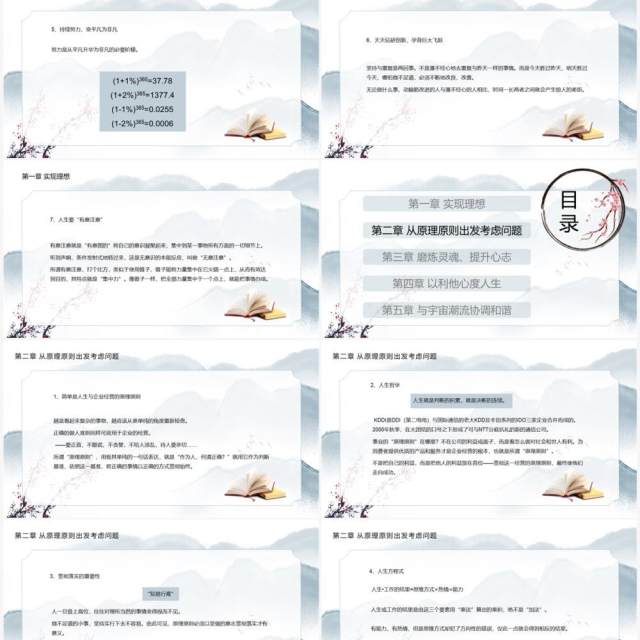 中国风活法稻盛和夫读后感读书笔记分享PPT模板 中国风活法稻盛和夫读后感读书笔记分享PPT模板