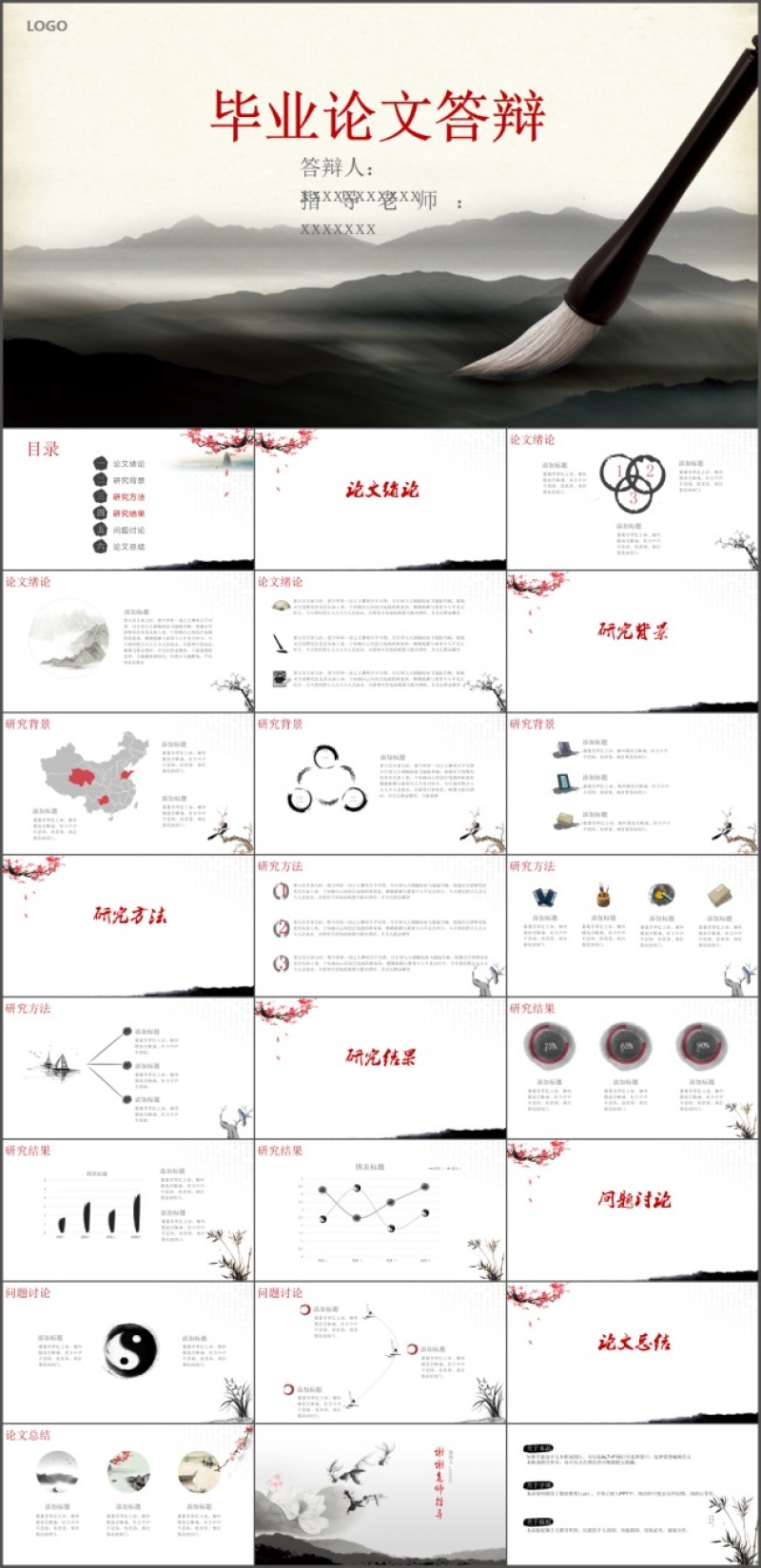 中国风毕业答辩ppt