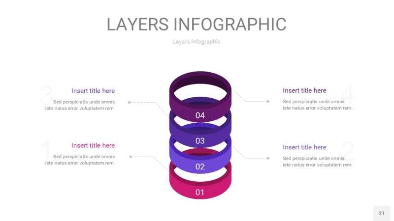 紫蓝色3D分层PPT信息图21
