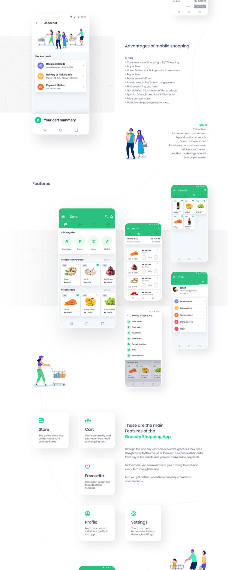 Android的UI，杂货店购物应用