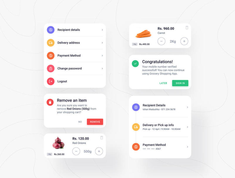 Android的UI，杂货店购物应用