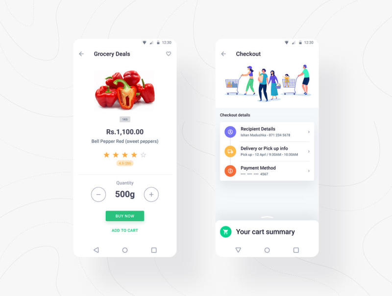 Android的UI，杂货店购物应用