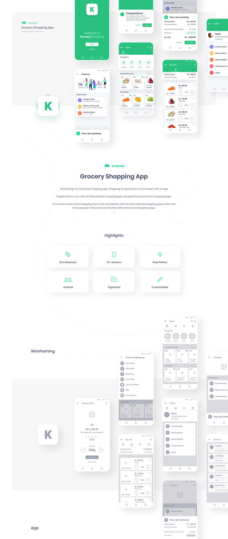 Android的UI，杂货店购物应用