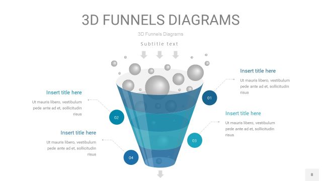 深青色3D漏斗PPT信息图表8