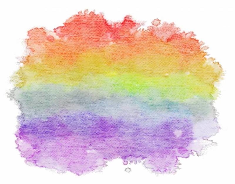 彩虹色的水彩壁纸