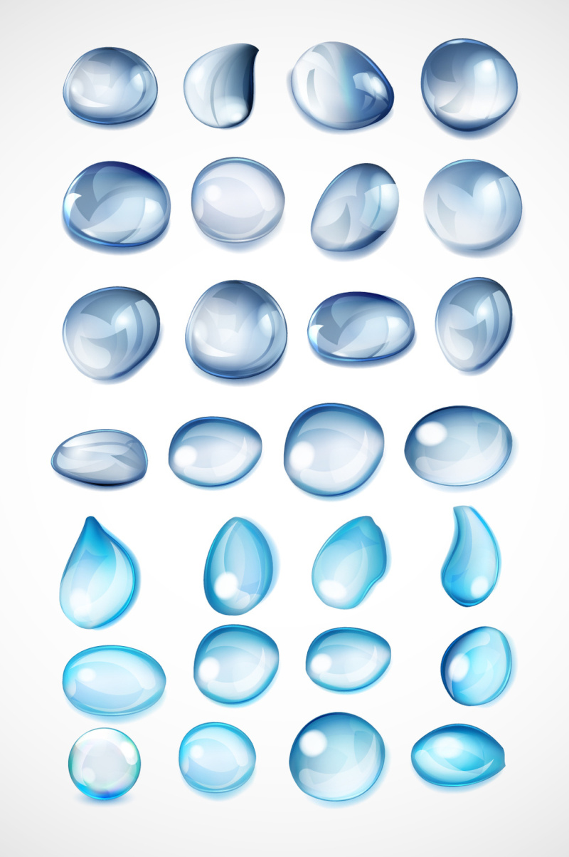 蓝色水珠水滴素材