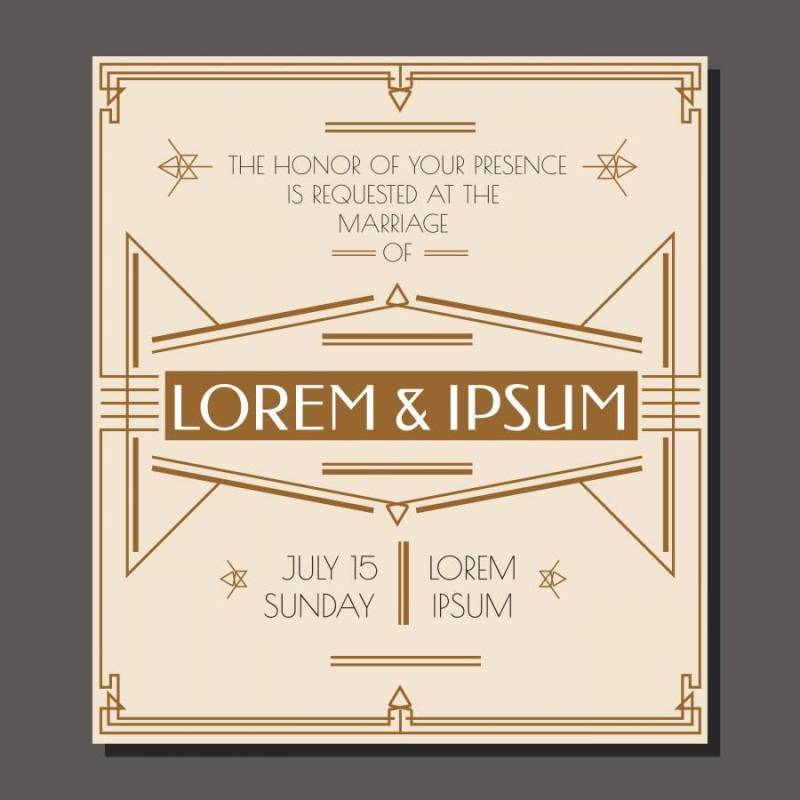 婚礼卡邀请矢量