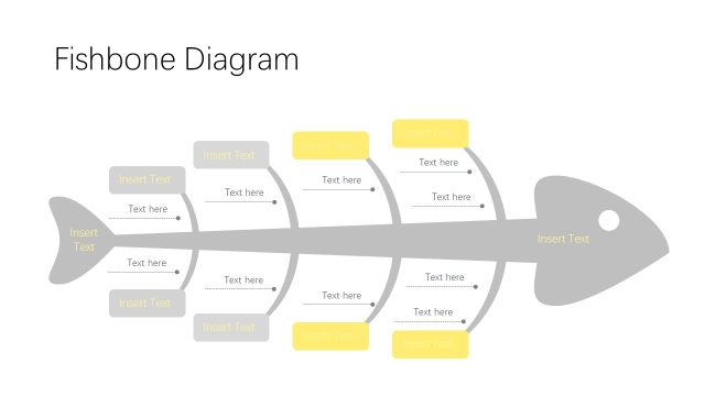 黄灰色鱼骨流程图PPT图表-4