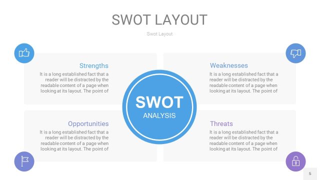 紫蓝色SWOT图表PPT5