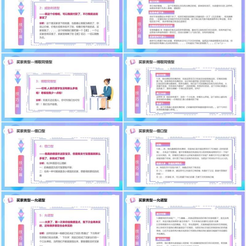 蓝色卡通618新手客服培训PPT模板