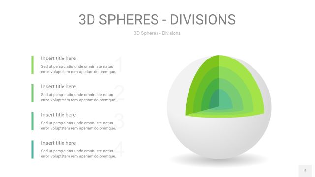 浅绿色3D球体切割PPT信息图2