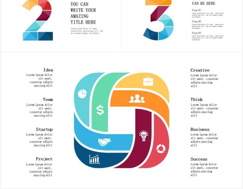 博士帽大脑拼图教育信息图表PPT素材元素Education