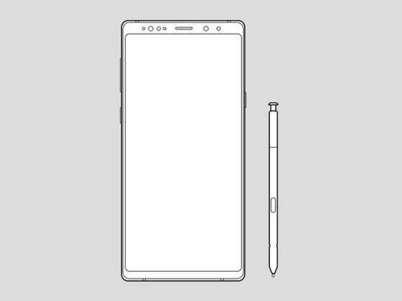 三星 Galaxy Note9 线框模型