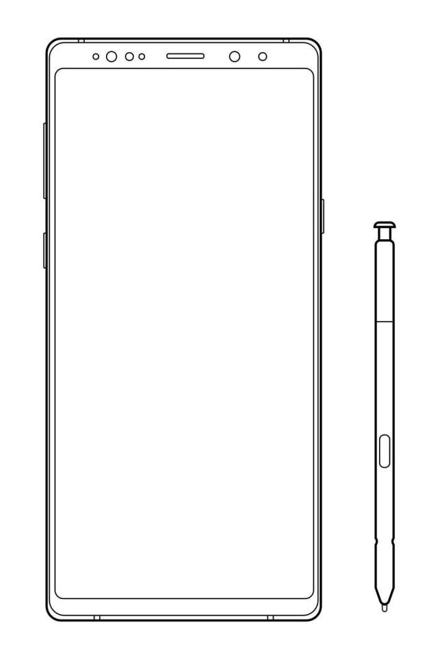 三星 Galaxy Note9 线框模型 三星 Galaxy Note9 线框模型