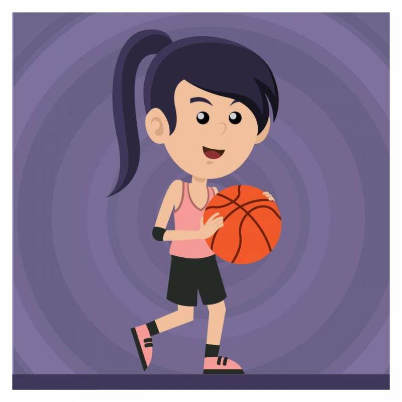 打篮球的女孩