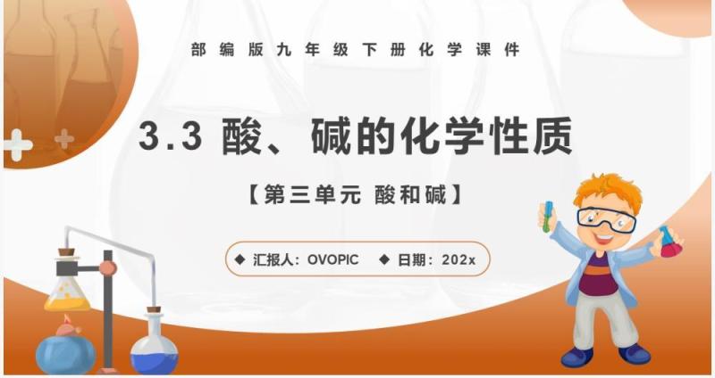 部编版九年级化学下册酸碱的化学性质课件PPT模板