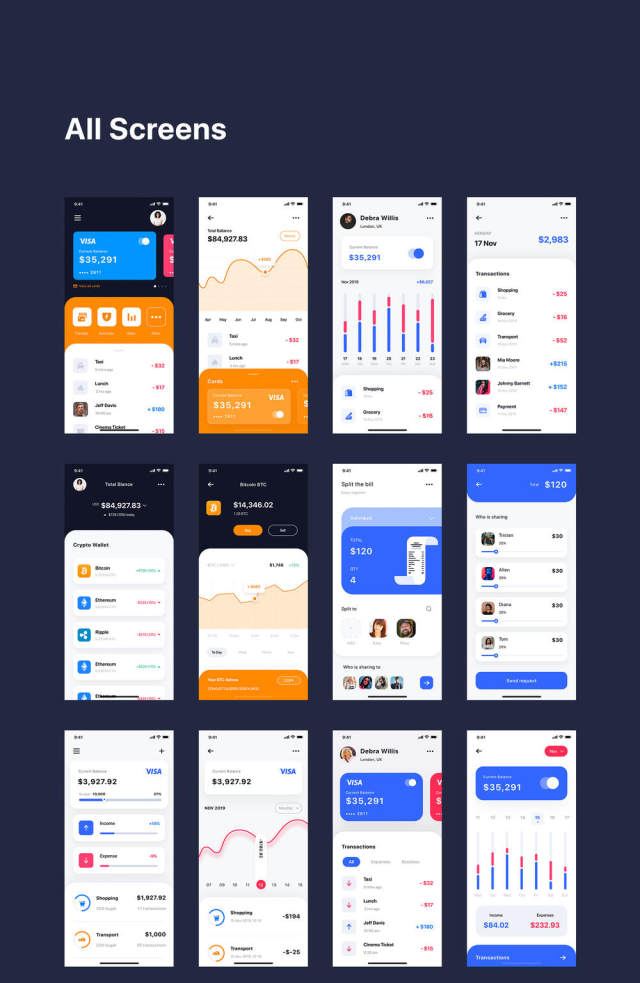 多用途的iOS UI套件素描,XD和FIGMA,锔 - 金融工具的用户界面 多用途的iOS UI套件素描,XD和FIGMA,锔 - 金融工具的用户界面
