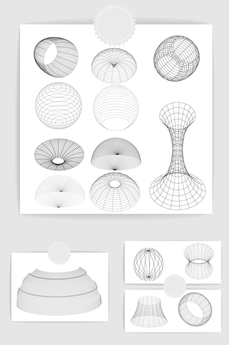 矢量创意抽象线条球形素材