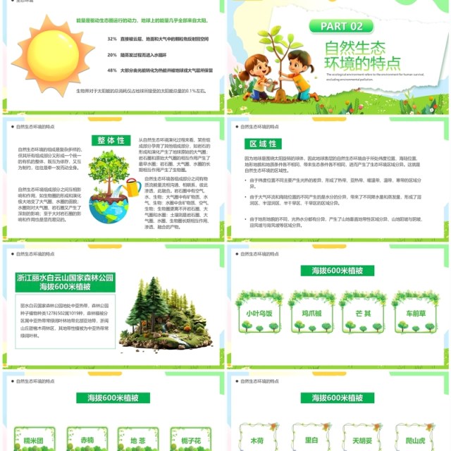 绿色卡通风生态环境保护PPT模板