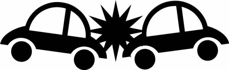 交通意外的剪影