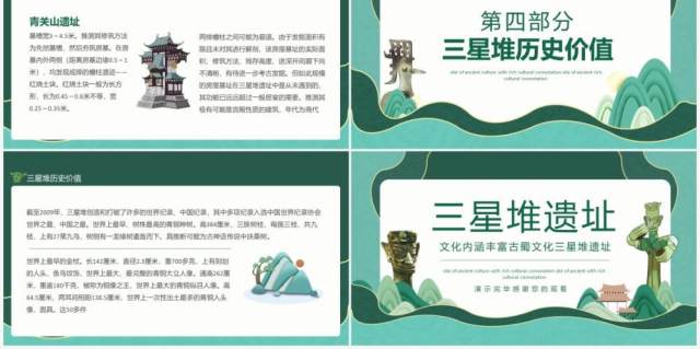 文化内涵丰富古蜀文化三星堆遗址动态PPT模板 文化内涵丰富古蜀文化三星堆遗址动态PPT模板