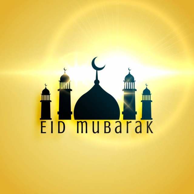 eid节日问候的美丽的清真寺设计