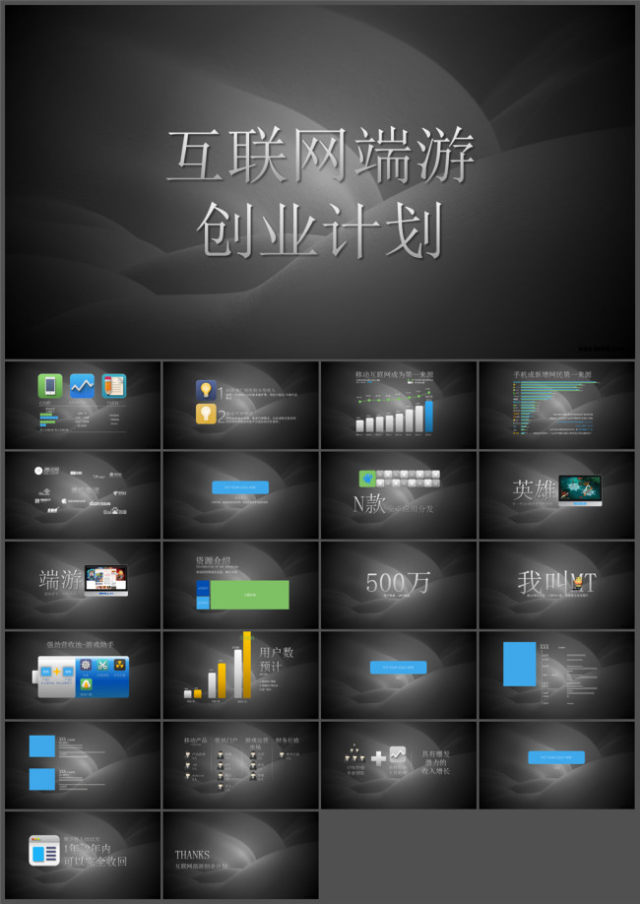 互联网终端游戏创业商业计划书ppt策划方案模板