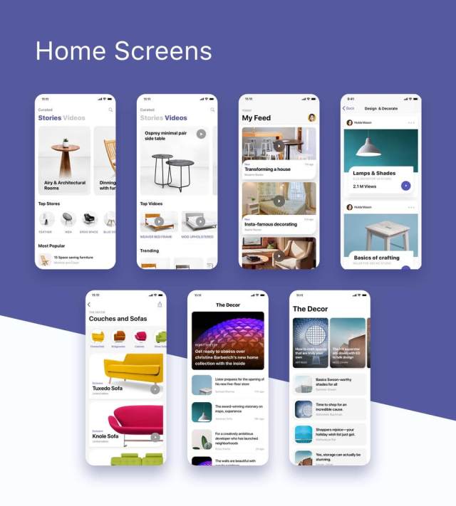 Sketch，适用于移动应用的高级iOS UI工具包，The Decor，Lifestyle App