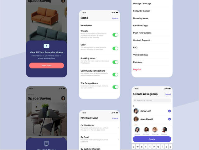 Sketch，适用于移动应用的高级iOS UI工具包，The Decor，Lifestyle App