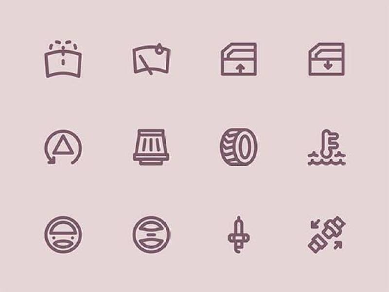 80 枚汽车零件元素图标