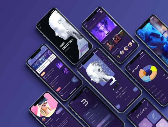 适用于Sketch和Adobe XD的9个类别中的100多个iPhone X黑屏,Balance Mobile UI Kit 适用于Sketch和Adobe XD的9个类别中的100多个iPhone X黑屏,Balance Mobile UI Kit