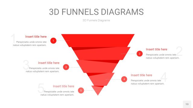 红色3D漏斗PPT信息图表13