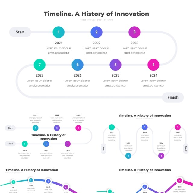 创新时间轴时间线PPT模板Timeline. A History of Innovation1