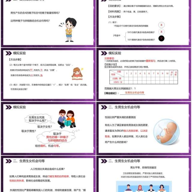 部编版八年级生物下册人的性别遗传课件PPT模板