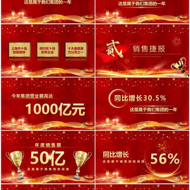 红色喜庆企业2023年终销售战报PPT模板 红色喜庆企业2023年终销售战报PPT模板