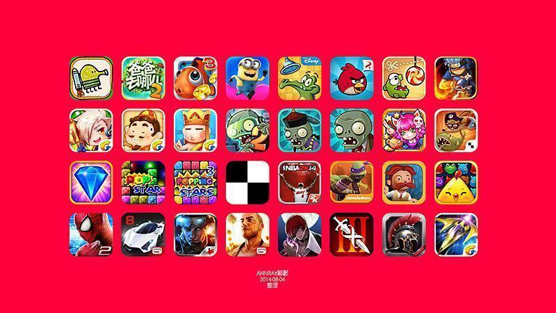 60个苹果IPhoneIOS7常见游戏APP图标