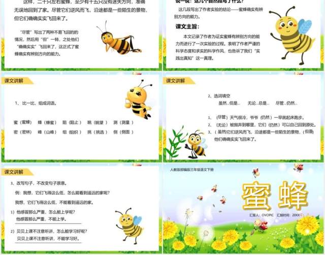 人教版三年级语文下册蜜蜂语文课件PPT模板 人教版三年级语文下册蜜蜂语文课件PPT模板